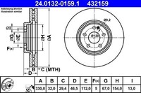 2 X Bremsscheibe ATE 24.0132-0159.1 FüR Mercedes-Benz CLK