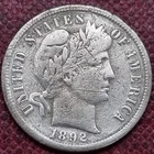 1892 S Barber Dime 10c VF Details RARE San Francisco  #99501