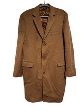 SAKS FIFTH AVENUE LORO PIANA Favola 90/10 Wool Cashmere Coat 42L Camel Topcoat