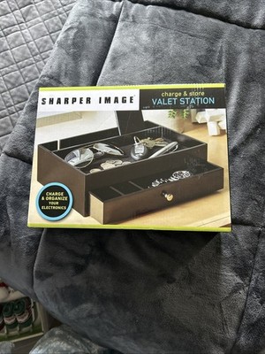 Sharper Image Valet Drawer With Charging Station -Compartments NIB!