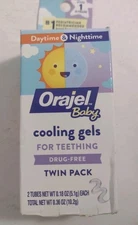 Orajel Baby DAYTIME & NIGHTTIME Cooling Gels for Teething Twin Pack Exp. 06/26 D