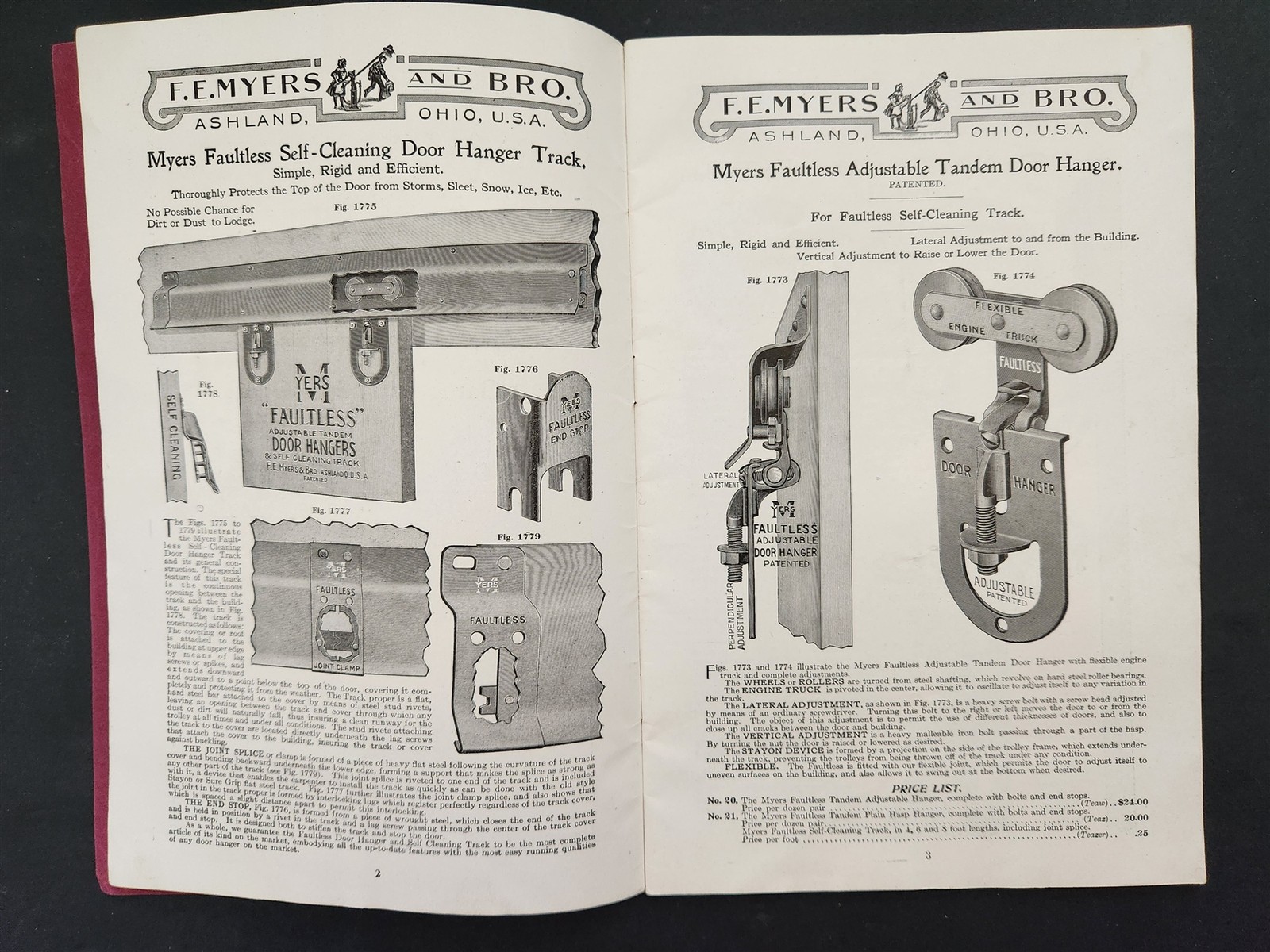 1917 antique MYERS DOOR HANGERS CATALOG ashland oh barn sliding hardware