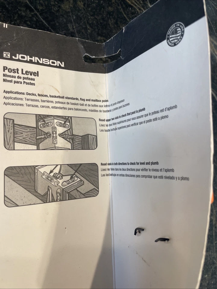 Johnson Heavy Duty Post and Pipe Level - No. 175 Orange - Made in USA - Image 3 of 3