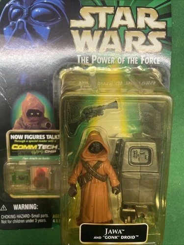 Vintage 1999 Star Wars Power of the Force JAWA & "GONK" DROID Action Figure