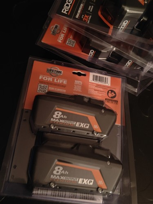 #ad #ad RIDGID 18V 8.0 Ah Max Output EXP Lithium Ion Battery 2 Pack NEW AC840080P $225.00