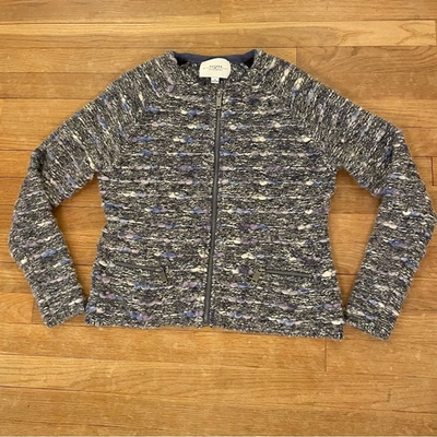 #ad #ad Eureka gray purple zip up sweater jacket size small S b24 $24.00