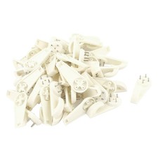 50 x White Plastic 4 Pins Picture Frame Hanging Holder Nail Hangers