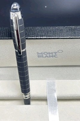 Montblanc Star Walker Ball Point Pen Black Check Body + Silver Clip Black Ink
