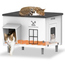 Indestructible Heated Cat House for Outside, Large Heated Outdoor Cat House 1...