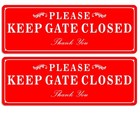 Cdxhome 2 Pack Please Keep the Gate Closed Matal Sign - Brushed Aluminium Dur.