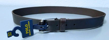 Polo Ralph Lauren Mahogany Men's Vachetta Roller Leather Single Prong Brown Belt