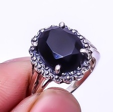 Black Onyx 925 Sterling Silver Solitaire Ring s.6 R7876-33