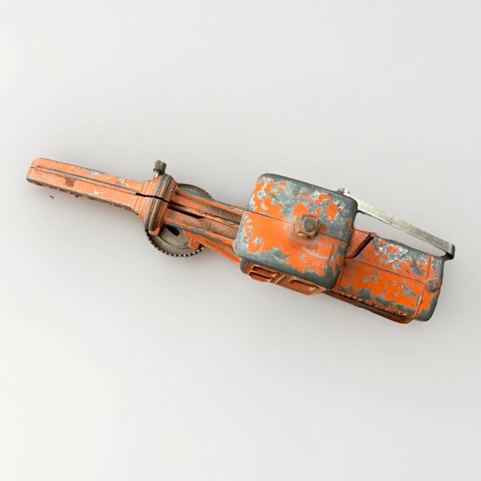 Vintage Hubley Diesel DieCast Orange Construction Road Grader Toy No Tires - Image 4 of 4