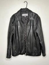 Andrew  Marc New York Men's Leather Jacket Black Full Zip Size Large  MSRP $600