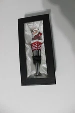 Santa In Chimney Wine Bottle Stopper Christmas Bar Accessory Gift Boxed Decor