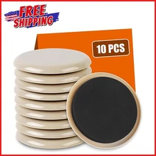 10-PCS FURNITURE MOVERS SLIDERS Reusable Heavy Duty Hardwood Floors Protectors