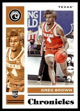2021-22 Panini Chronicles Draft Picks Greg Brown III Rookie NCAA #14