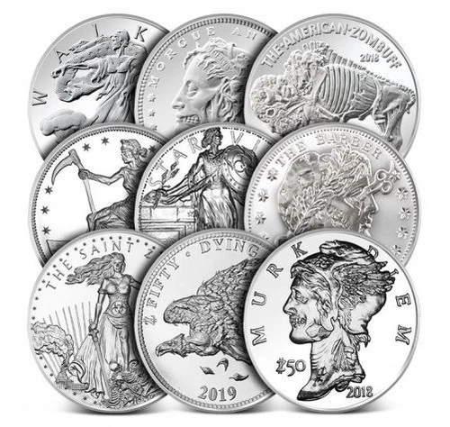20 oz Zombucks Collection - Mint Tube of 1 oz Silver Bullion Rounds