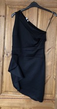 Body Flirt Boutique black ruffle one shoulder scuba dress S