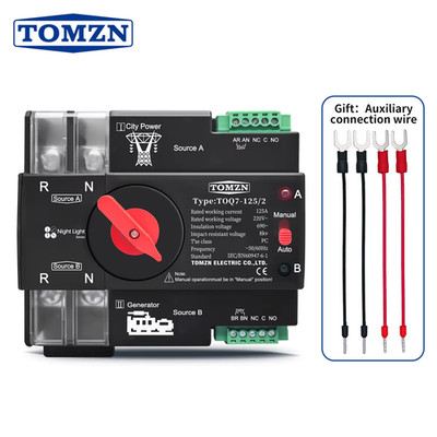 Night light series Din Rail ATS 220V 230V Dual Power Automatic Transfer Electric
