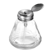 6Oz / 180ML Glass Pump Push-down Dispenser Bottle w/ Metal Flip Cover