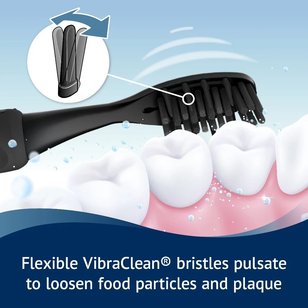 Electric Toothbrush with Soft Charcoal Bristles, VibraClean Powered Toothbrush, - thumbnail 3
