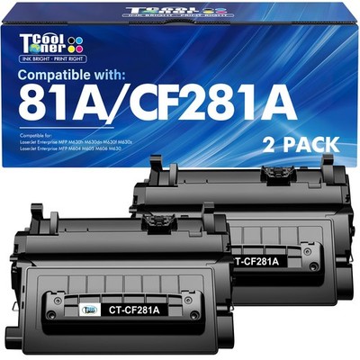Cool Toner CF281A 81A Black Toner Cartridge HP 81X CF281X M604 M630 M605 2-Pack