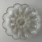 Vintage Anchor Hocking - Heavy Clear Glass - 10” Deviled Egg Plate - Dish - Tray