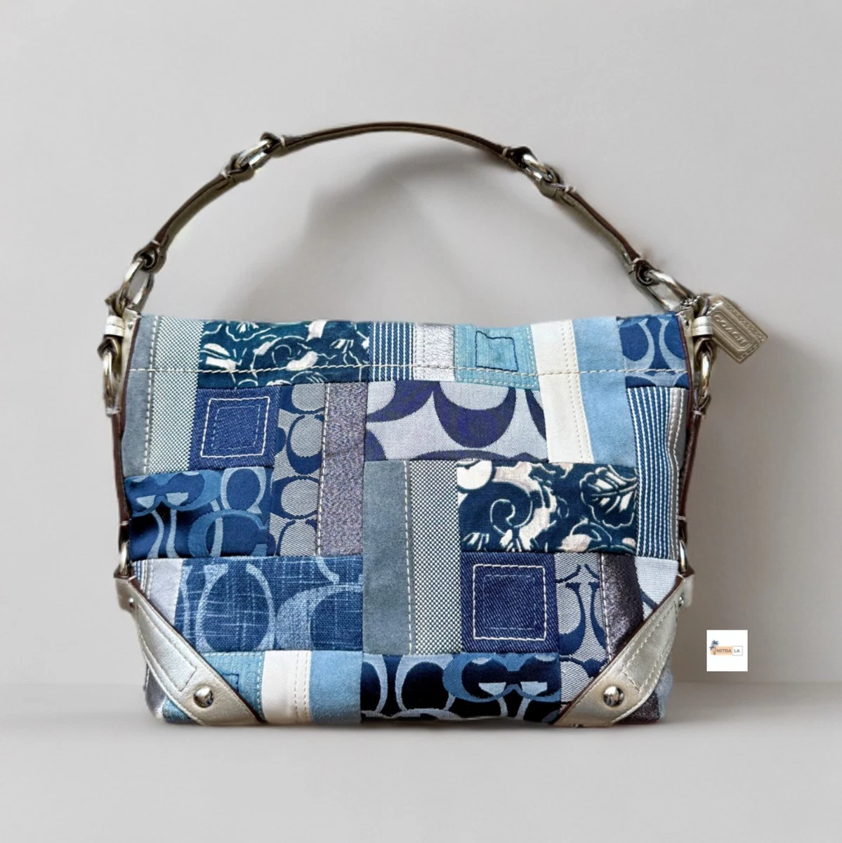 Coach Patchwork Denim Exterior Medium Bags & Handbags for Women