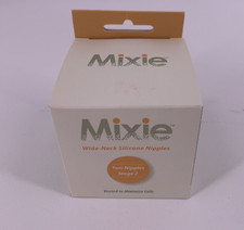 2 Pack Mixie Wide-Neck Silicone Nipples- Stage 2 Medium Flow - Two Nipples Total