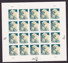 Scott #4387 Polar Bear Sheet of 20 Stamps - MNH