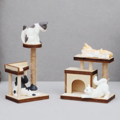 Maßstab 1:12 Puppenhaus Miniatur Katzen Klettergerüst Modell Spielzeug Haustier - Bild 1 von 4