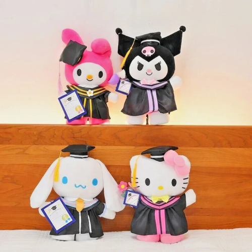 Sanrio 13in Cinnamoroll My Melody Kuromi Hello Kitty Graduation Plushie Doll