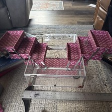 Barbie themed clear acrylic caboodle train case