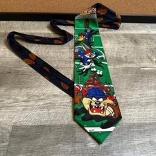 Looney Tunes Mania Bugs Bunny Daffy Duck Tazmanian Devil Football Mens Tie 1993