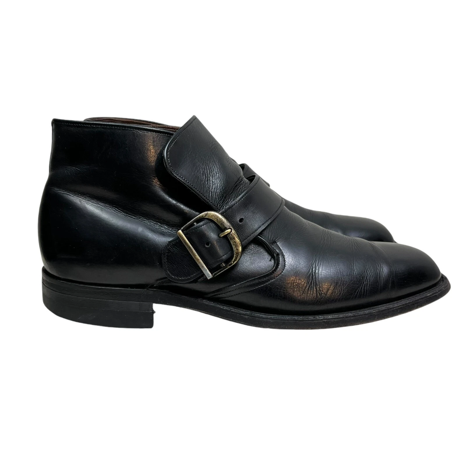 Bottes Supreme homme Foot So Port cuir noir boucle moine sangle pointure 8,5