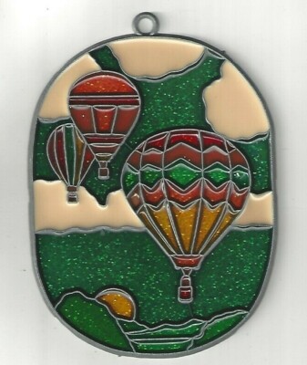 Hot Air Balloon Suncatcher or Ornament w/Suction cup (New Old Stock) 