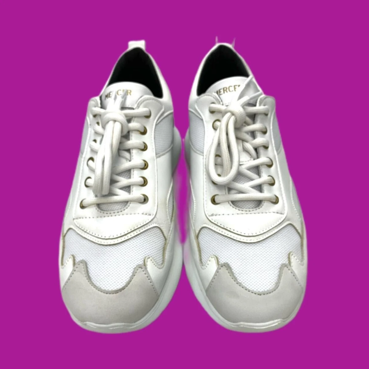 MERCER AMSTERDAM W3RD Nylon GUM Leather Men s Trainers White UK 9 EU 43