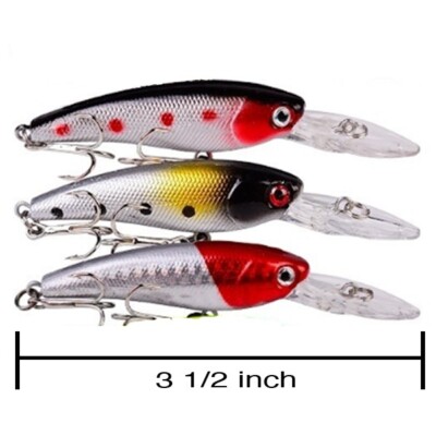 ( You get 3 ) - Japan lures- crankbait Hard Bait Minnows- 3D Eyes -Wobbler-8g