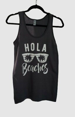 Hola Beaches XS T-top Muscle Shirt Ultra Soft Stretch Brand NEW Made In The USA 