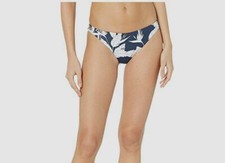 New 177 Roxy Junior Women's Blue Printed Strappy-Sides Bikini Bottoms Size L