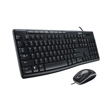 Logitech MK200 Wired Keyboard & Mouse Set 104 keys USB  for Windows 10/11 black.