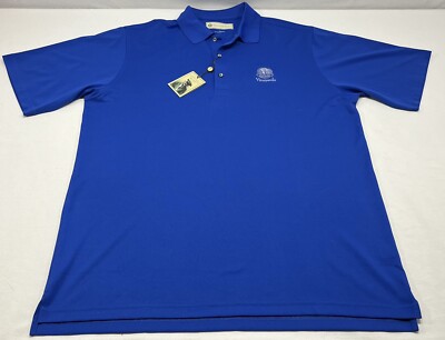 Donald Ross Men s Large Blue Polo Shirt Naples Vineyard Logo S/S Golf NWT NEW