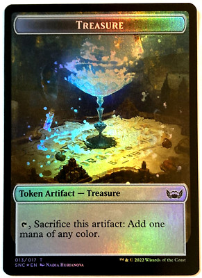 MTG Treasure Token (013)  Wizard Token (005)  *FOIL* Streets of New Capenna NM