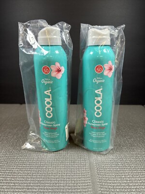 COOLA Organic Sunscreen SPF 50, Spray, GUAVA MANGO, 2X 6oz Ea Exp 7/24