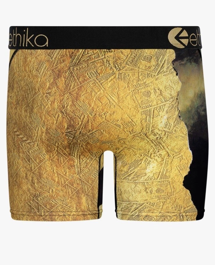 Cueca boxer ETHIKA The Masterpiece dupla face ouro preto comprimento médio GG nova com etiquetas - Imagem 3 de 4