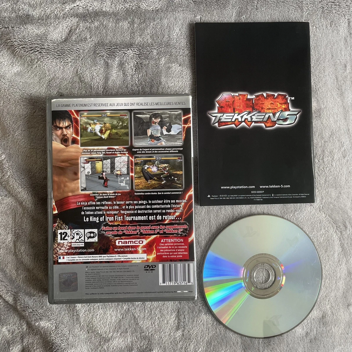 Tekken 5 PS2 Playstation 2 game Complete With Manual Tested Working PAL  French