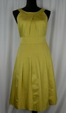 Vera Wang Lavender Label Women's Dress Size 4 Yellow Sleeveless Back Zip Flowing