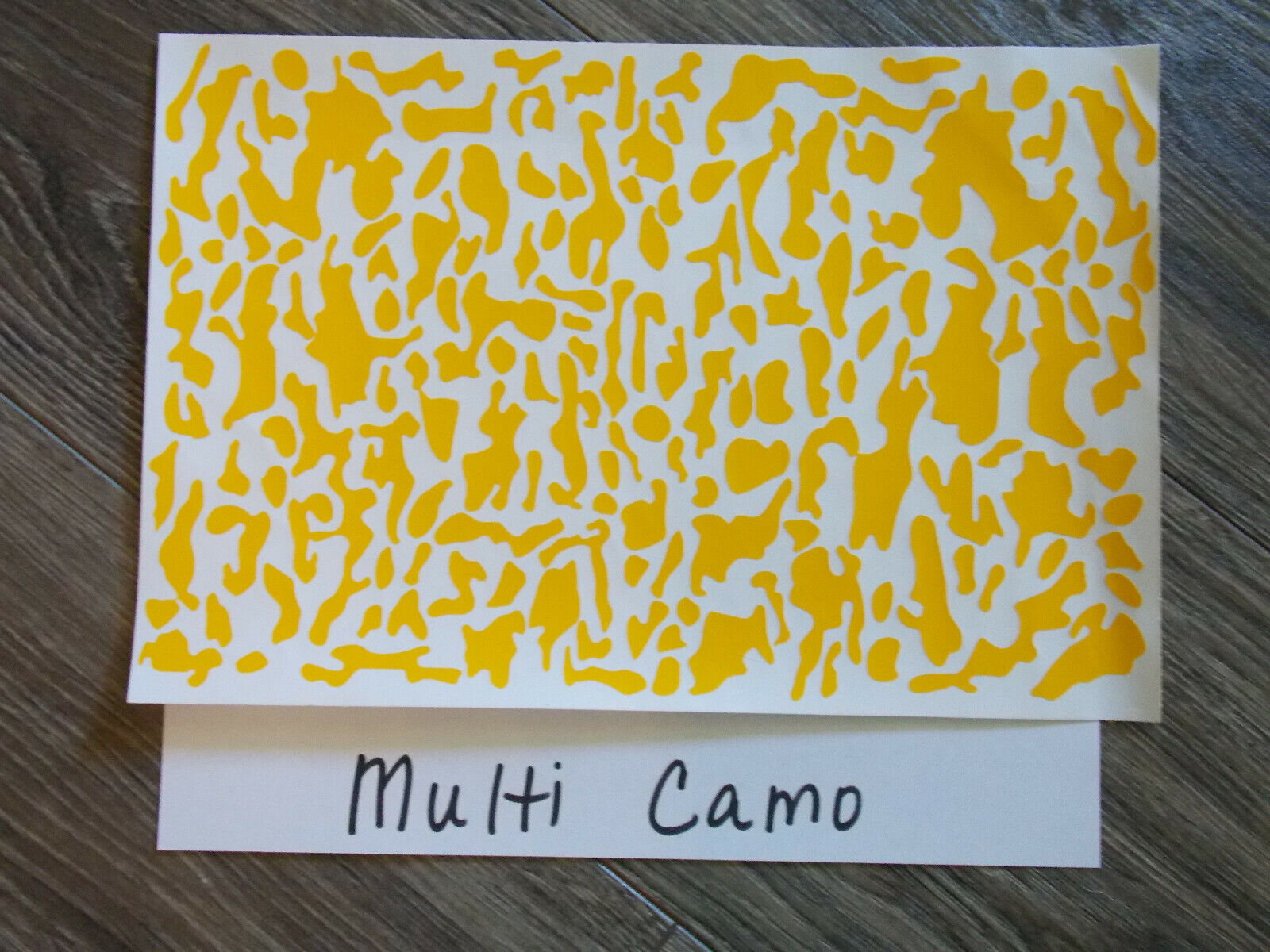 Multi Camo  High Heat Vinyl Stencil 12" x 8" Unweeded