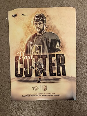 Vegas Golden Knights vs Nashville Predators-1/15/24-Poster Program- Paul Cotter